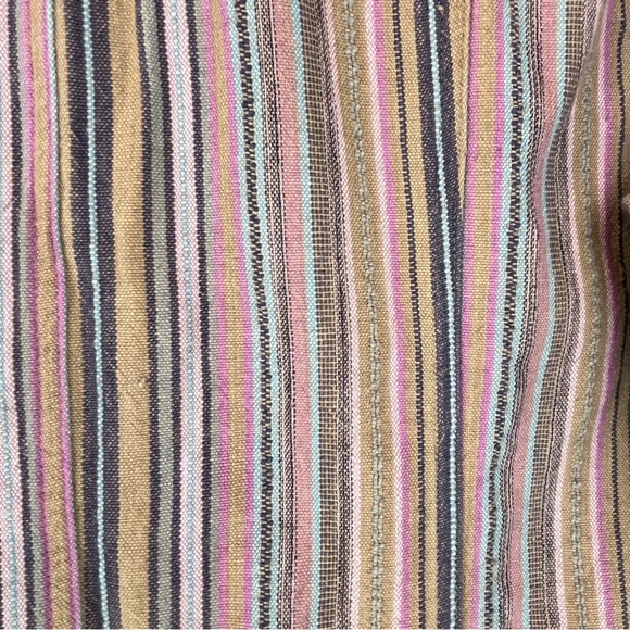 Indigenous One Weave Dress Organic Cotton Artisan-made Striped Earthy Colors M - Picture 7 of 11